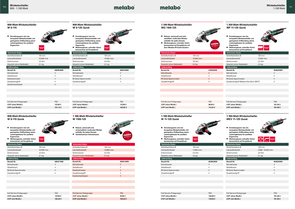 Metabo - Sortimentsübersicht NO.: 20111 - Page 56