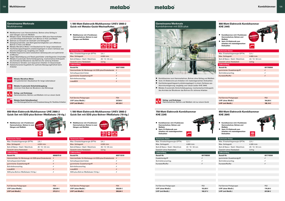 Metabo - Sortimentsübersicht NR.: 20111 - Pagina 68