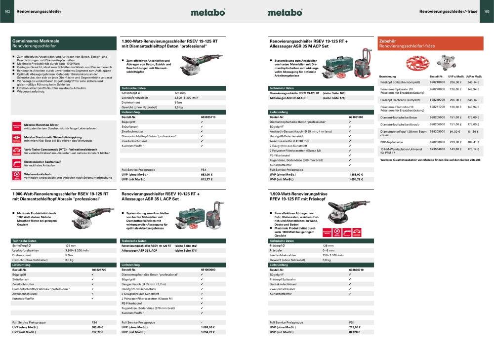 Metabo - Sortimentsübersicht NR.: 20111 - Pagina 82