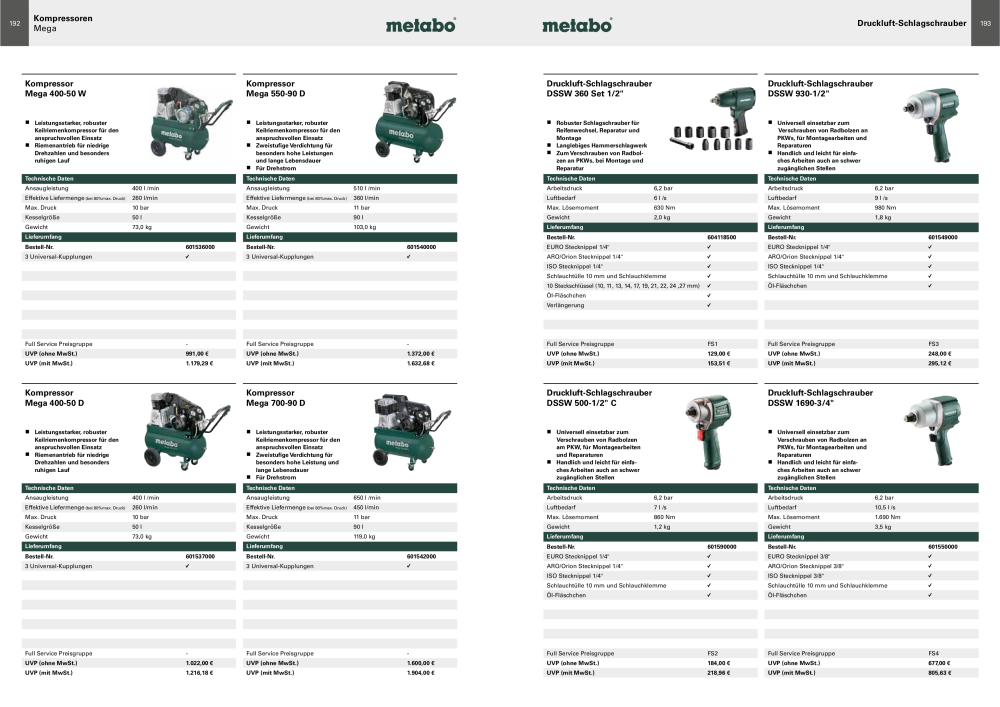 Metabo - Sortimentsübersicht NR.: 20111 - Pagina 97