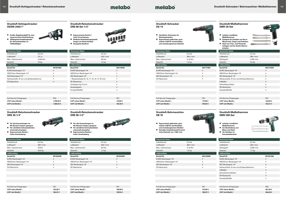 Metabo - Sortimentsübersicht Nb. : 20111 - Page 98