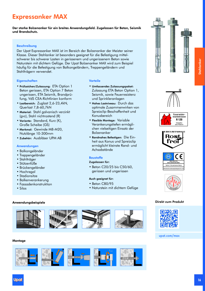 Upat-Befestigungstechnik - Hauptkatalog NR.: 20114 - Pagina 17