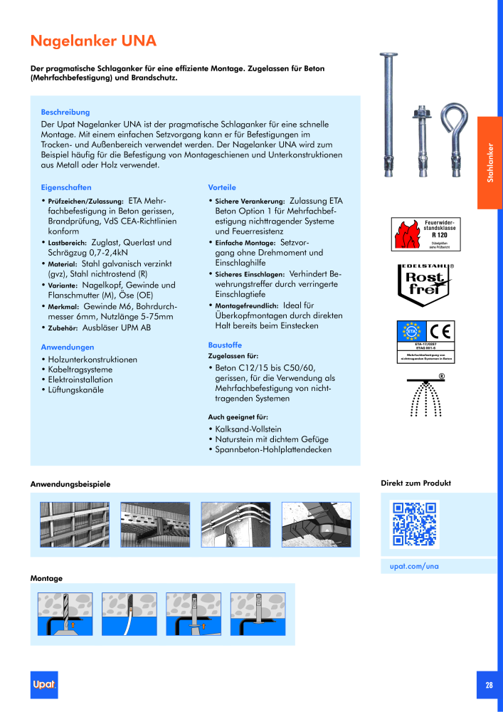 Upat-Befestigungstechnik - Hauptkatalog NR.: 20114 - Strona 29