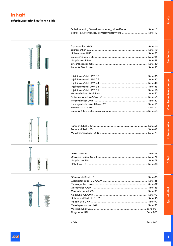 Upat-Befestigungstechnik - Hauptkatalog Nb. : 20114 - Page 3