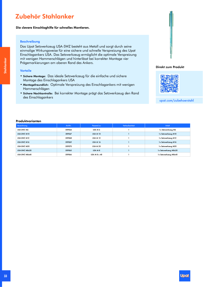 Upat-Befestigungstechnik - Hauptkatalog NR.: 20114 - Seite 34