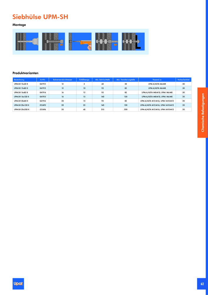 Upat-Befestigungstechnik - Hauptkatalog NR.: 20114 - Strona 63