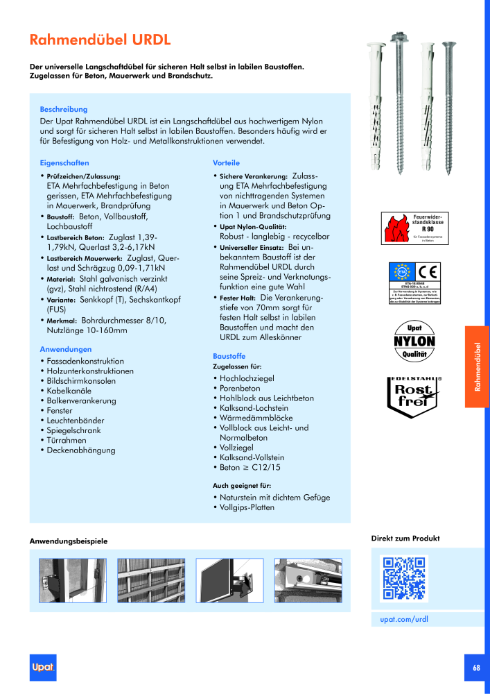 Upat-Befestigungstechnik - Hauptkatalog NR.: 20114 - Strona 69