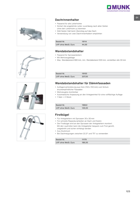 MUNK Wall spacer for rung ladders 19100