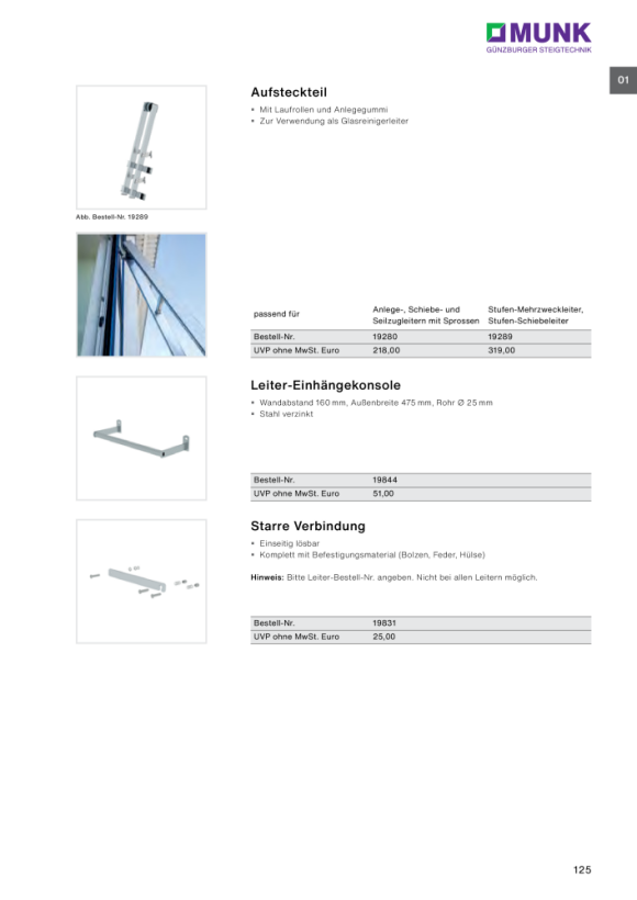 MUNK attachment bracket for ladder 19844