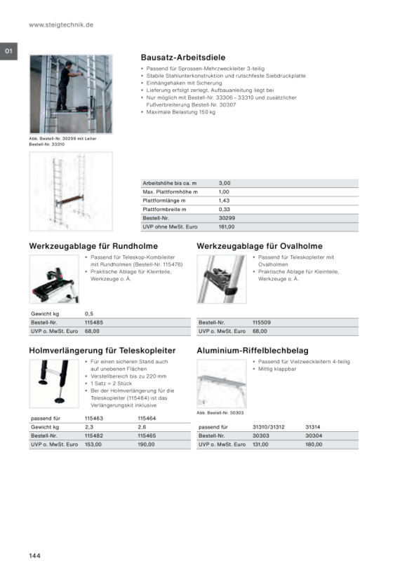 MUNK Wooden cover for multi-function ladders 4-section suitable for order no. 031314 30301