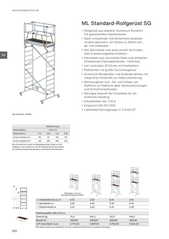 MUNK Assembly platform with stairway access 11305