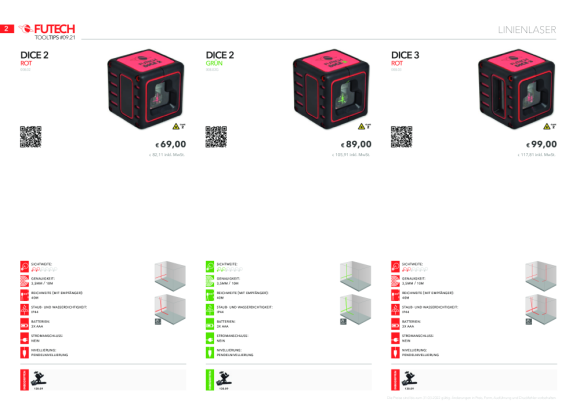 FUTECH Dice 2 Rot 008.02