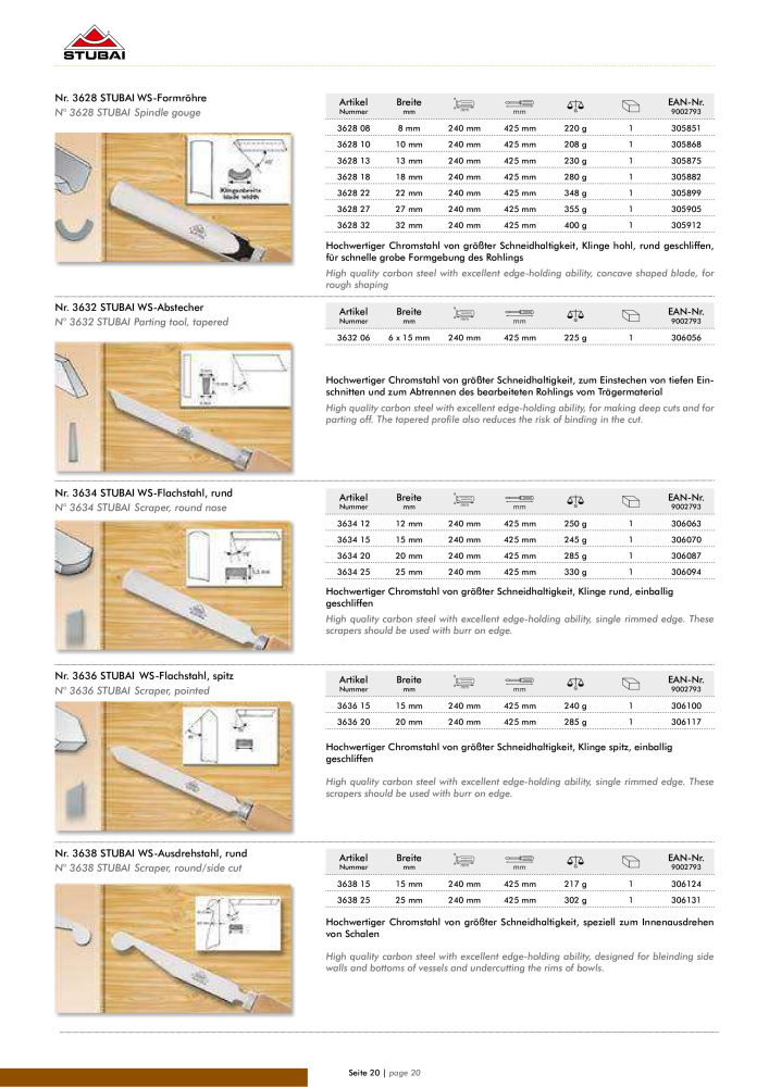 STUBAI - Drechselkatalog NR.: 20135 - Seite 20