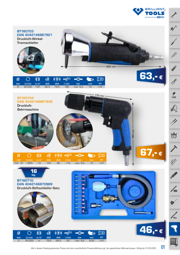 Brilliant  Druckluft-Bohrmaschine BT160704