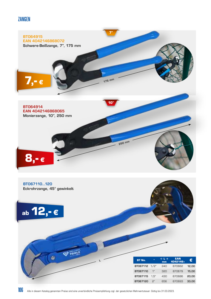 Brilliant Tools - Handwerkzeuge NR.: 20150 - Seite 106