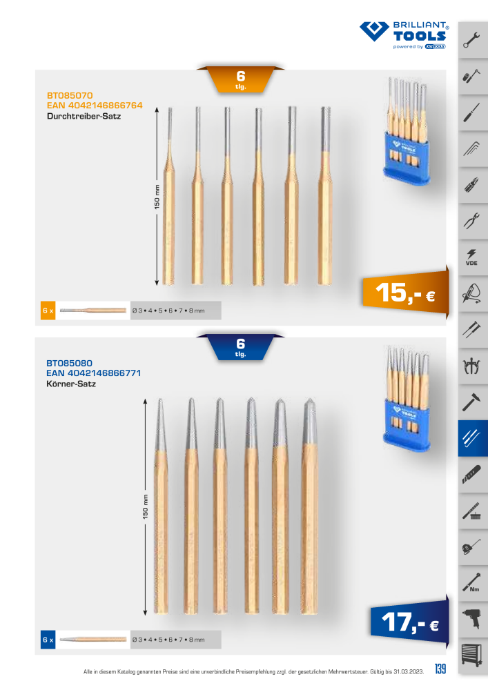 Brilliant Tools - Handwerkzeuge NR.: 20150 - Seite 139