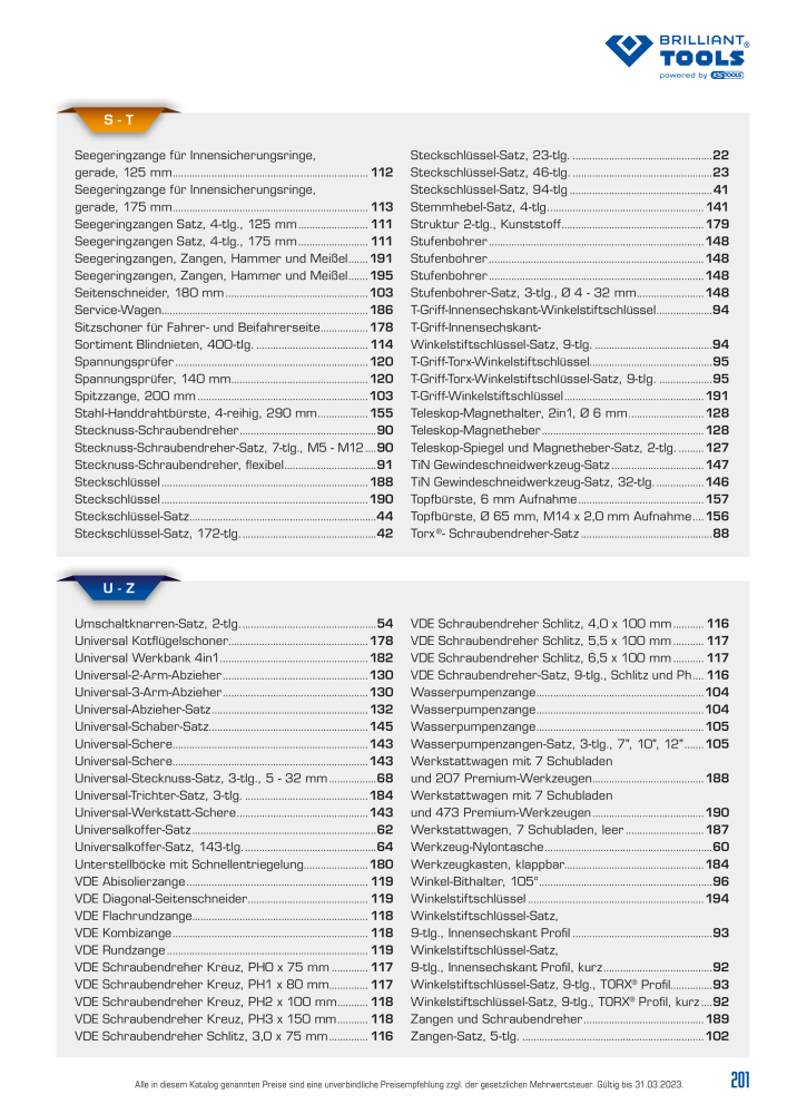 Brilliant Tools - Handwerkzeuge Nº: 20150 - Página 201