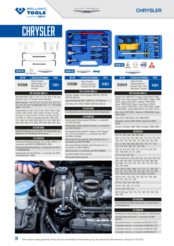 Brilliant  Motor-Einstellwerkzeug | für Mercedes |  M112/M113 | 7-tlg. BT593660