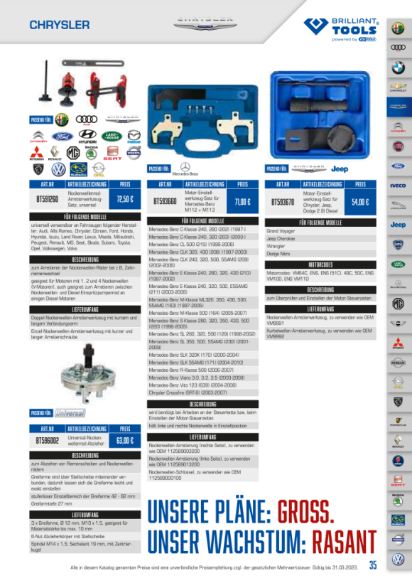 Brilliant  Motor-Einstellwerkzeug | für Mercedes |  M112/M113 | 7-tlg. BT593660
