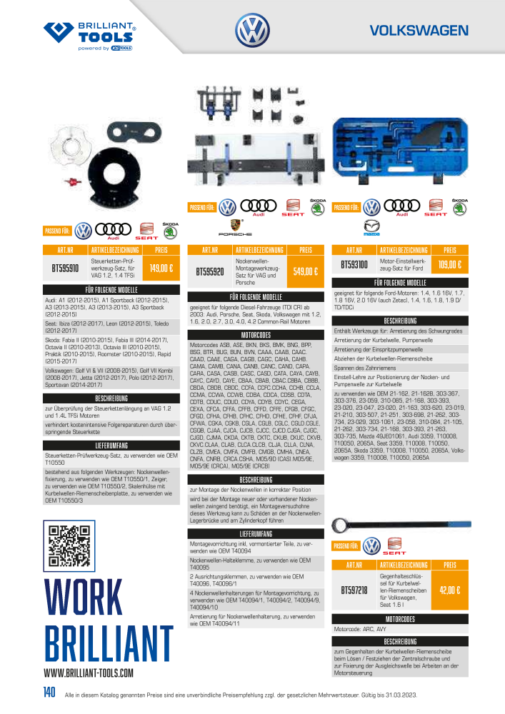 Brilliant Tools - Motor Werkzeuge NO.: 20151 - Page 140