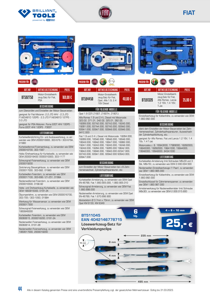 Brilliant Tools - Motor Werkzeuge Nº: 20151 - Página 44