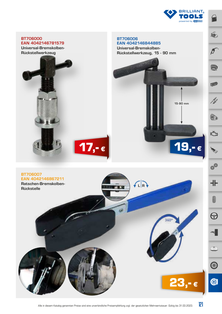 Brilliant Tools - Spezialwerkzeuge NR.: 20152 - Seite 121