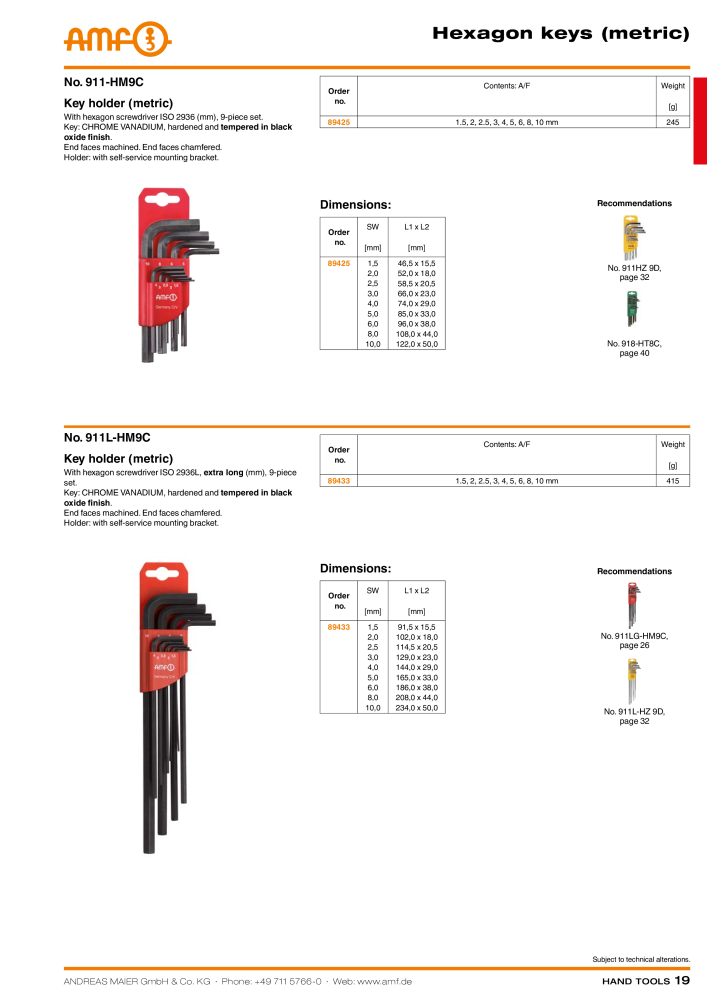 AMF Catalogue HAND TOOLS Č. 2017 - Strana 19