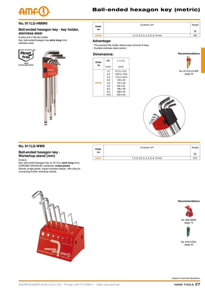 AMF Catalogue HAND TOOLS Č. 2017 - Strana 27