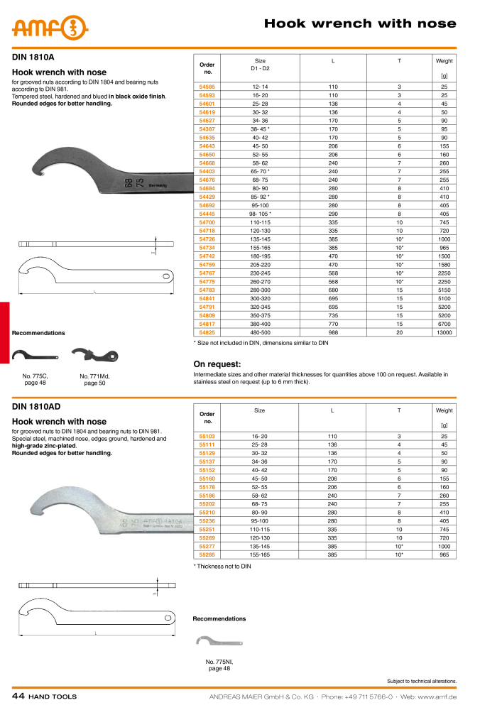 AMF Catalogue HAND TOOLS NR.: 2017 - Strona 44