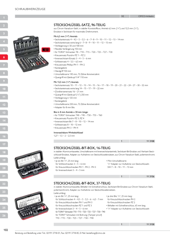 CIMCO Steckschlüssel-Satz 171-teilig 113110