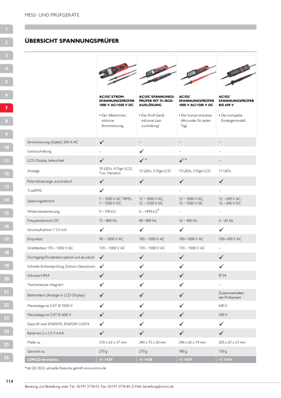 CIMCO Spannungsprüfer mit Lasttaste 111438