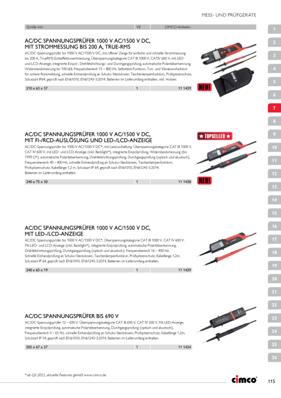 CIMCO Spannungsprüfer mit Lasttaste 111438