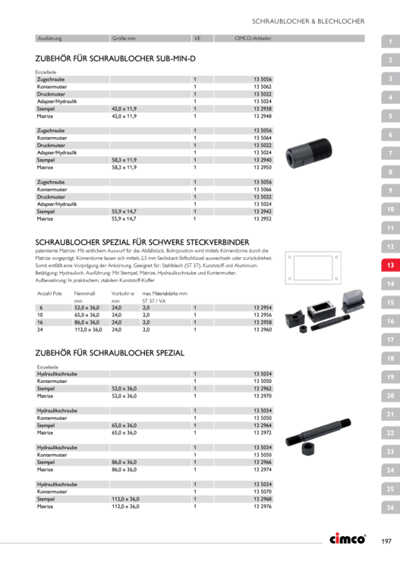 CIMCO Schraublocher Spezia 10-polig 132956