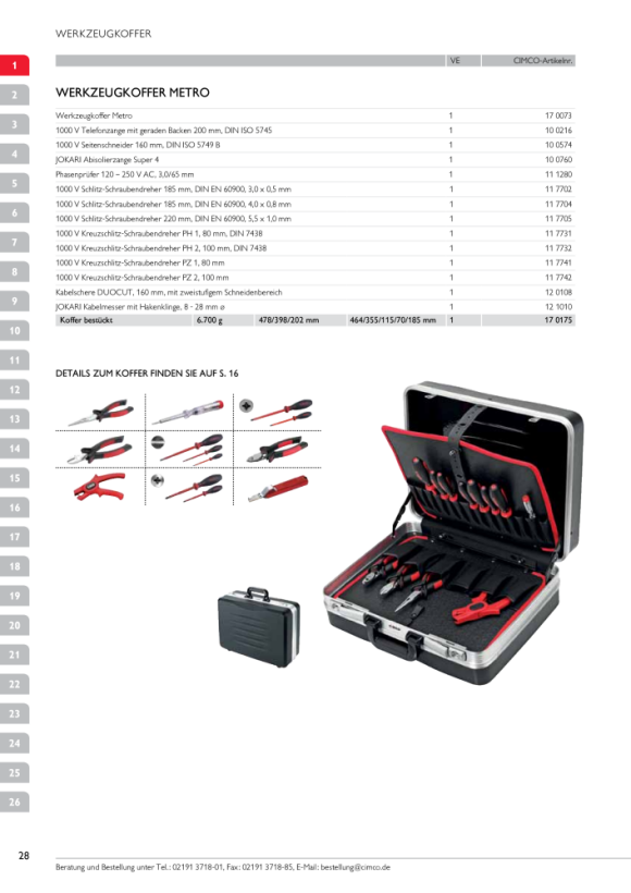 CIMCO Werkzeugkoffer Metro 170073