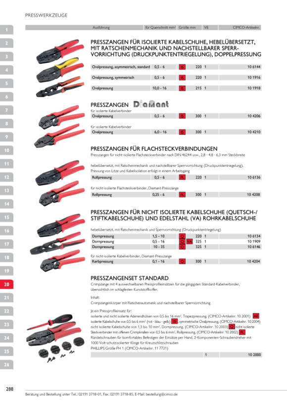 CIMCO Presszange für isolierte Ovalverpressung 0.5-6 104206