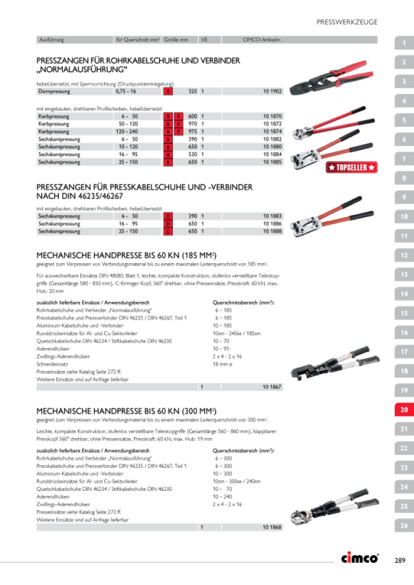 CIMCO Presszange für isolierte Ovalverpressung 0.5-6 104206