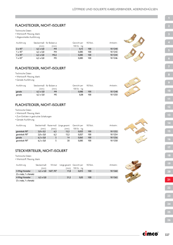 CIMCO Flachstecker, nicht-isoliert, 6,3x0,8mm, M4 181248