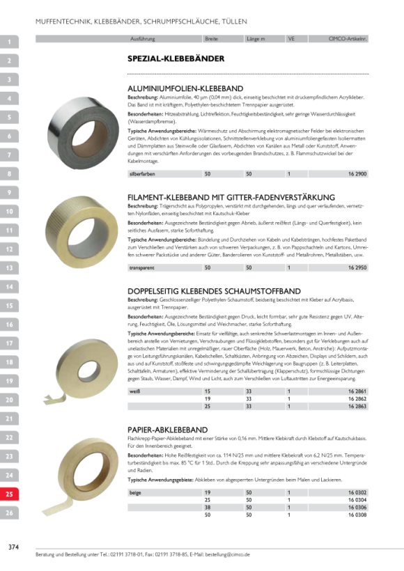 CIMCO Doppelseitig klebendes Schaumstoffband Farbe weiß 25x33mm 162863