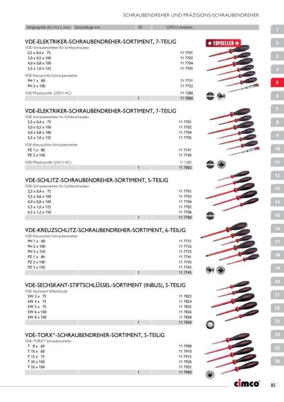 CIMCO Schraubendreher Isoliert Kreuz 80mm Prüfspannung 1000V PZ 1 117741