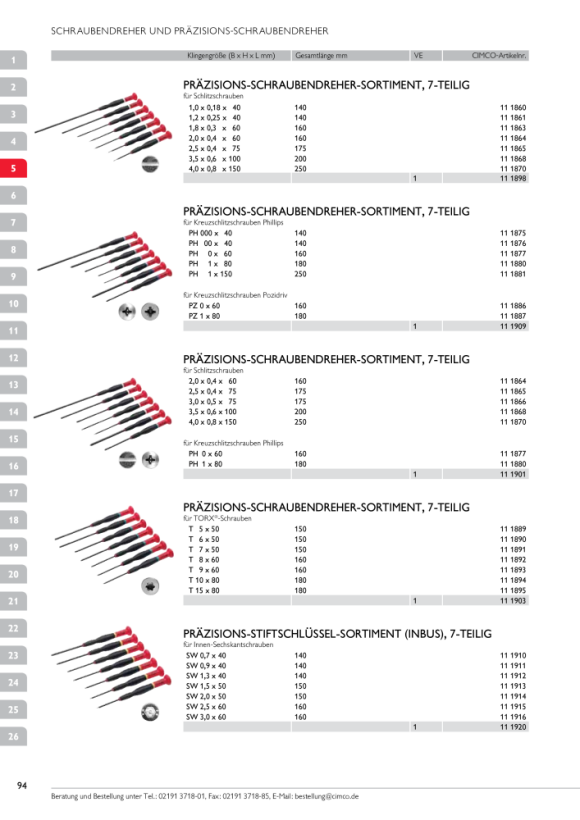 CIMCO Elektronik-Schraubendreher-Sortiment 7teilig für Torx-Schrauben 111903