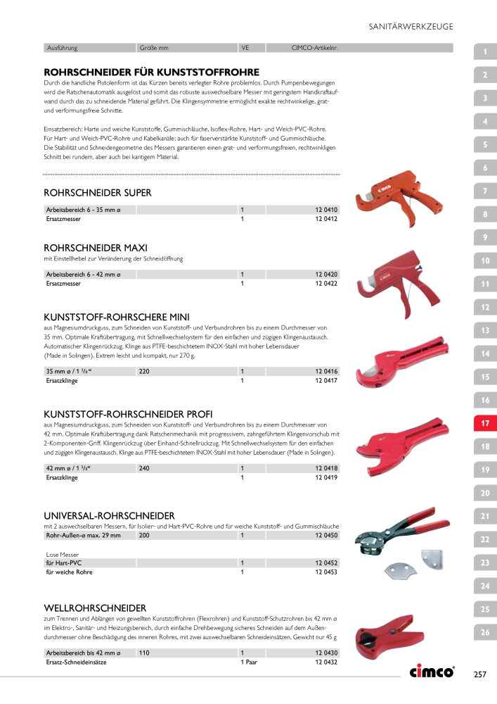 CIMCO - Gesamtkatalog Nb. : 20170 - Page 257