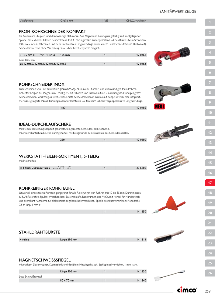 CIMCO - Gesamtkatalog Nb. : 20170 - Page 259