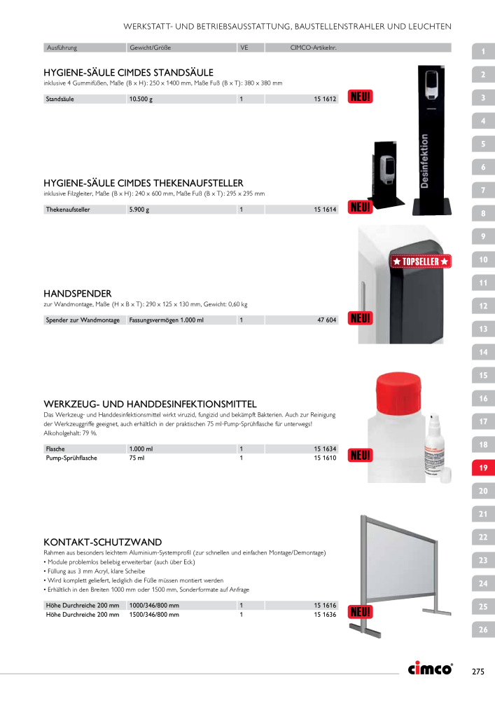 CIMCO - Gesamtkatalog NR.: 20170 - Seite 275