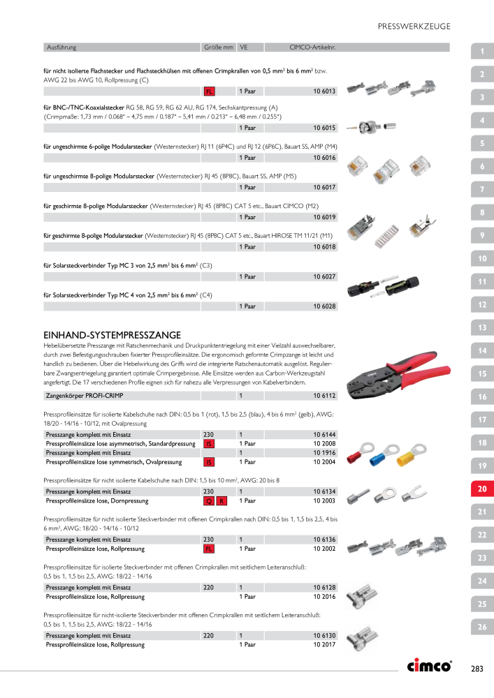 CIMCO - Gesamtkatalog Nb. : 20170 - Page 283