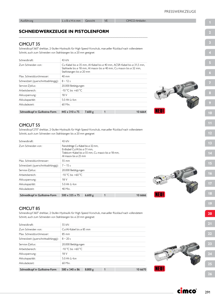 CIMCO - Gesamtkatalog Nb. : 20170 - Page 291