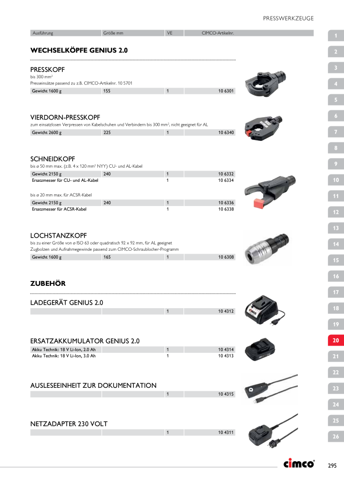 CIMCO - Gesamtkatalog Nb. : 20170 - Page 295