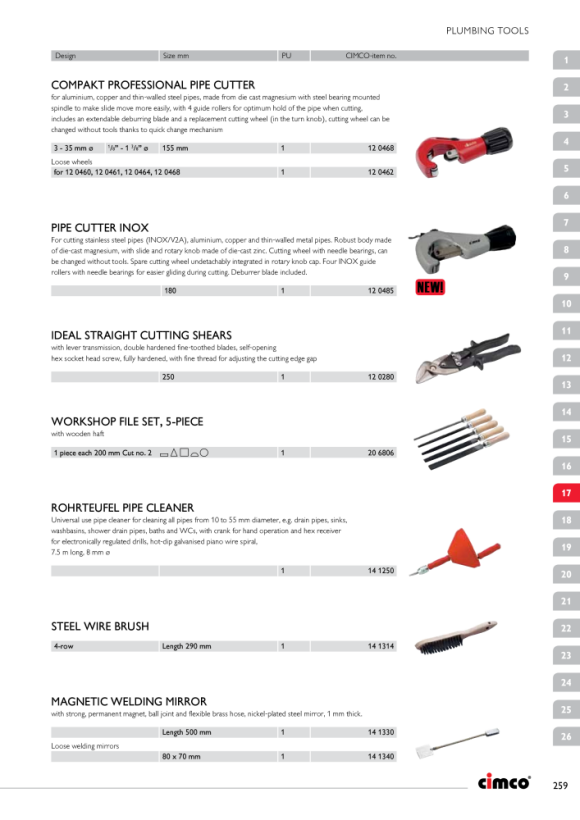 CIMCO Rohrreiniger Rohrteufel für Rohre mit 10-55mm Durchmesser, L 7,5m, 8mm Durchmesser 141250