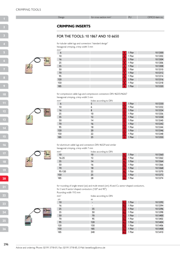 CIMCO Presseinsatz zu System-Presszange für Presskabelschuh und Pressverbinder 10 105332