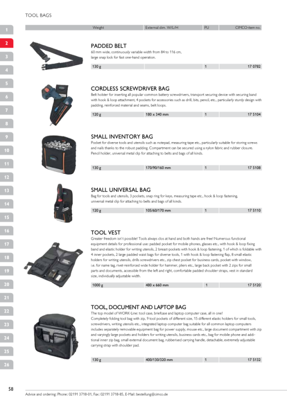 CIMCO Bestückte Werkzeugtasche, 1000 V 170360