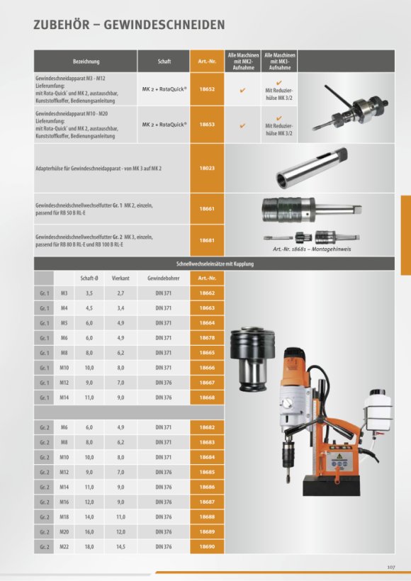 ALFRA Taphulpstuk Rota Quick/ MK 2 M3 - M12 18652